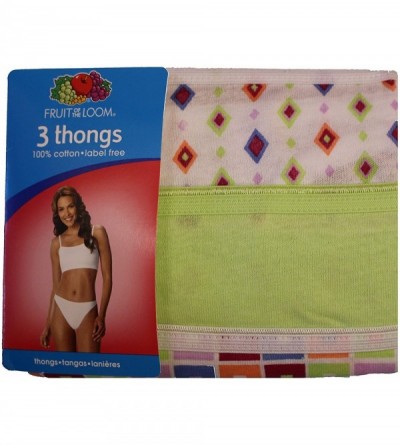 Panties Women 100% Cotton Thongs-Print & Color May Vary (6(Medium)- Multi 3-Pack) - CS1144CVJO3 $10.83