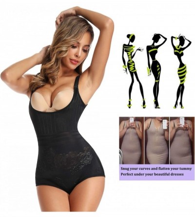 Shapewear Shapewear Bodysuit for Women Tummy Control Body Shaper Open Bust Body Briefer Waist Slimmer Black - CV18AIAGR8A $26.59