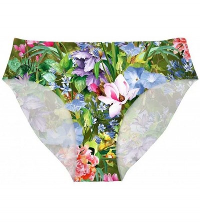 Panties Women Panties Elastic Low Waist Girl Hipsters Underwear Funny Gift - Flower 4 - CH18MI2N4RS $13.47