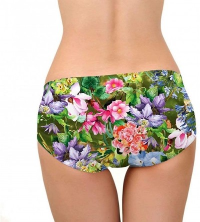 Panties Women Panties Elastic Low Waist Girl Hipsters Underwear Funny Gift - Flower 4 - CH18MI2N4RS $13.47