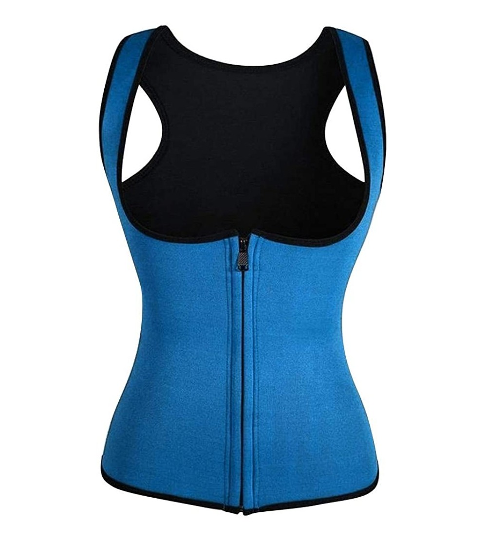 Shapewear Women's Waist Trainer Corset Fitness Corset Sport Body Shaper Vest Shapeware with Zipper - Dark Blue - C0196RKC3EC ...