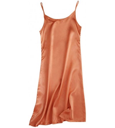 Garters & Garter Belts Fashion Women's V-Neck Casual Sleeveless Camis Vest Solid Ladies Slim Dress - Orange - C5197TX8LWO $14.03