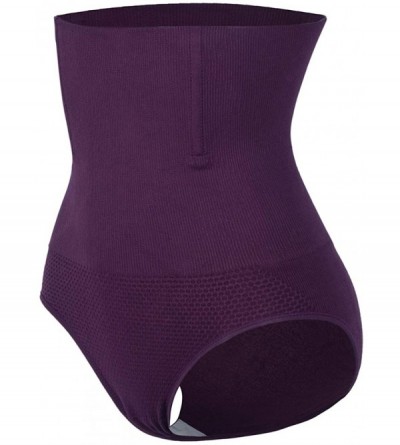 Shapewear Women's High-Waist Seamless Body Shaper Briefs Firm Control Tummy Thong Shapewear Panties Girdle Underwear - Purple...