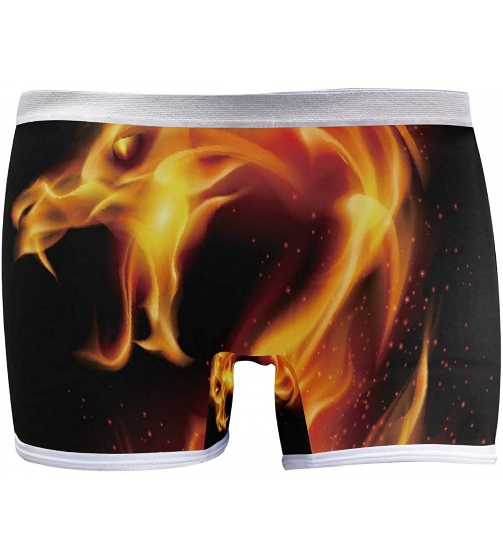 Panties Boyshort Panties Women's Elephant in Dry Tree Soft Underwear Briefs - Fiery Dragon - CJ18SU0CAI7 $20.18