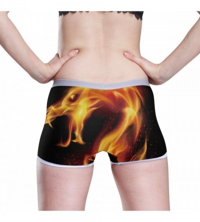 Panties Boyshort Panties Women's Elephant in Dry Tree Soft Underwear Briefs - Fiery Dragon - CJ18SU0CAI7 $20.18