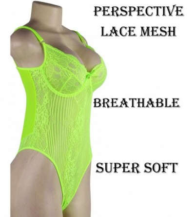 Shapewear Women Bodysuit Lingerie Sexy Plus Size Lace One Piece Teddy Babydoll Chemise Sleepwear - Green - CN18WQGED2H $18.82