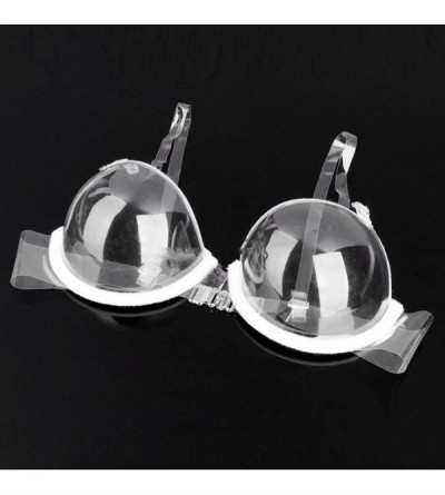 Bras Transparent Plastic 3/4 Cup Clear Adjustable Strap Invisible Bra Women's Sexy Underwear - Transparent - CL1899QHZ26 $8.46