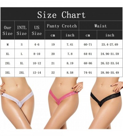 Panties Women's Lace G-String Thong Panties Tangas Plus Size Underwear V String - Pink - C512N1YT81S $11.90