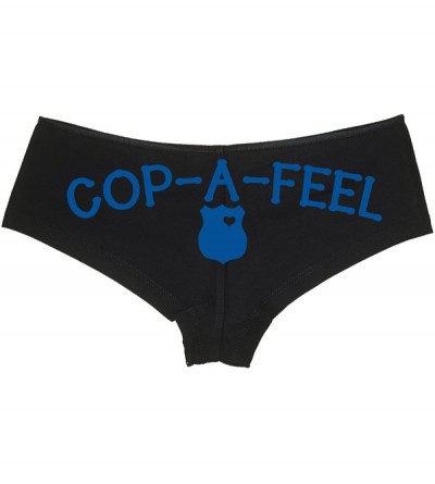 Panties Cop A Feel Leo Police Wife Boyshort Panties The Panty Game cop Party Bridal Gift - Royal Blue - CO1876CYG9D $15.51