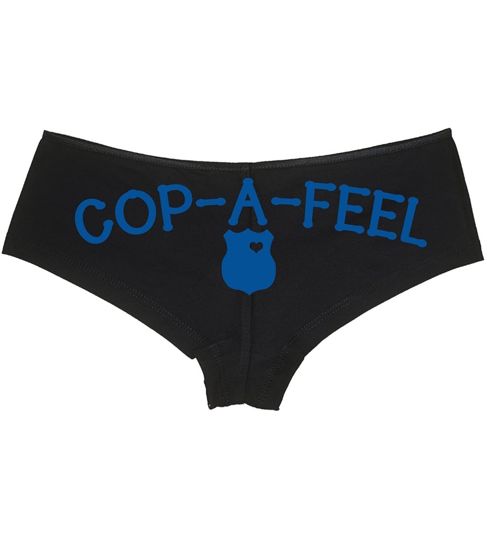Panties Cop A Feel Leo Police Wife Boyshort Panties The Panty Game cop Party Bridal Gift - Royal Blue - CO1876CYG9D $15.51