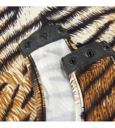 Shapewear Women Stretchy Turtleneck Long Sleeve Bodysuits Basic Solid Color Bodycon Leotard - Tiger - CJ192W506C3 $15.68