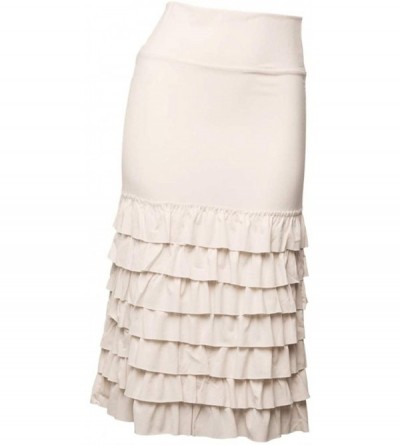Slips Bring On The Frill Half Slip Ultra Long Skirt Extender - Long Half Slip - Long Slips for Women - Cream - CO18KZMOM7H $5...