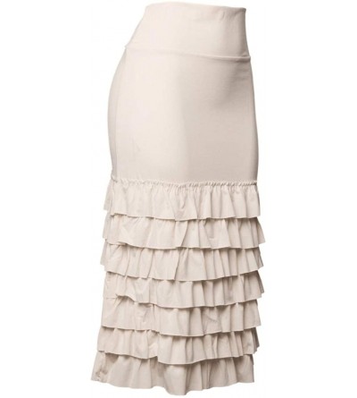 Slips Bring On The Frill Half Slip Ultra Long Skirt Extender - Long Half Slip - Long Slips for Women - Cream - CO18KZMOM7H $5...