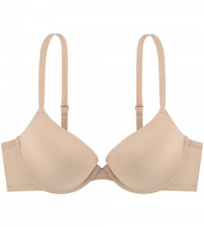 Bras Michelle T Shirt Bra - 3/4 Cup Underwire Padded Push-up Lingerie D17192A - Nude - CO17XQ6KI8A $21.44
