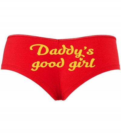 Panties Daddys Good Girl Cute Sexy Red Boyshort Panties DDLG BDSM CGLG - Yellow - C418SOOEEN3 $14.87
