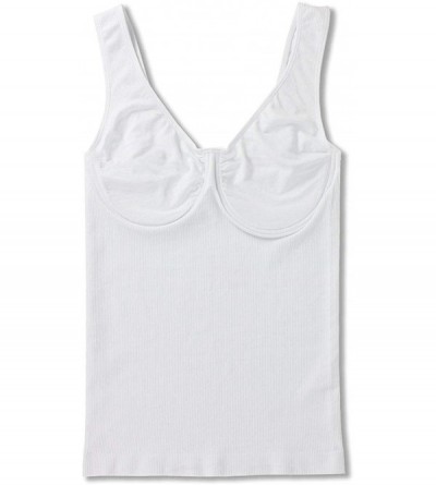 Shapewear Women's Underwire Bra Tank Top Cami Shapewear Bodysuit Black - White - CQ18E7LKM48 $13.57