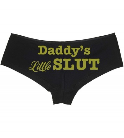 Panties Daddy's Little Slut Fun Flirty boy Short Panties - Gold - C518RCNGNW9 $13.96