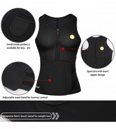 Shapewear Women Sauna Waist Trainer Vest Weight Loss Neoprene Tank Top Body Shaper Cincher - Black - CR188ZKMR0N $20.46