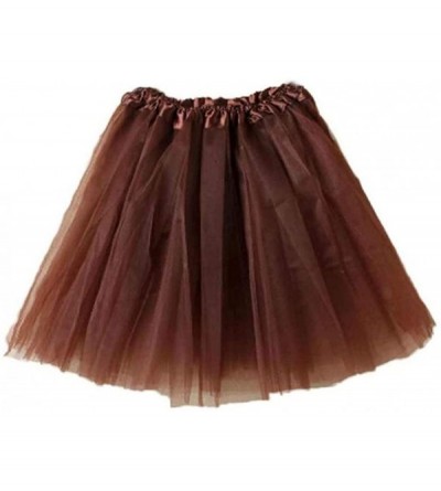 Slips Petticoat Skirt Women's 1950s Vintage Tutu Dance Half Slip Skirt Prom Party Cocktail Bridesmaid Dress - Coffee - C1194A...