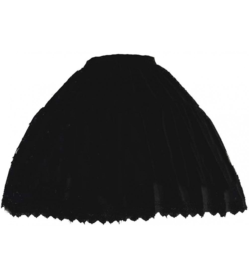 Slips Women Girls Petticoat Underskirt 2 Hoops Skirt Petticoat Dress Pannier Bustle Crinoline Adjustable Lolita Skirt - Black...
