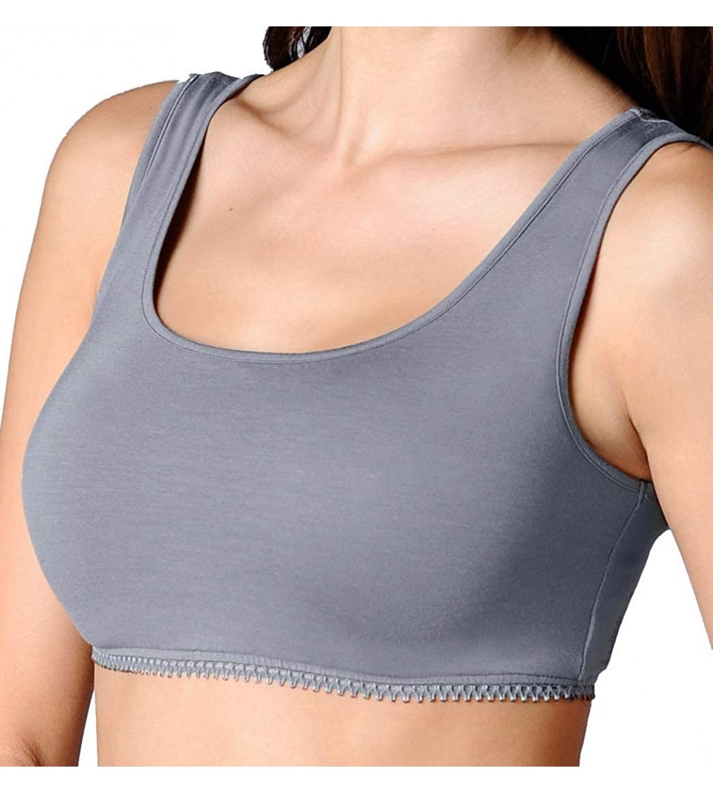 Camisoles & Tanks Demi Cami - Meredith - Layer Over Your Bra - Tank Straps - Pewter - CQ18WRC2MI8 $34.70