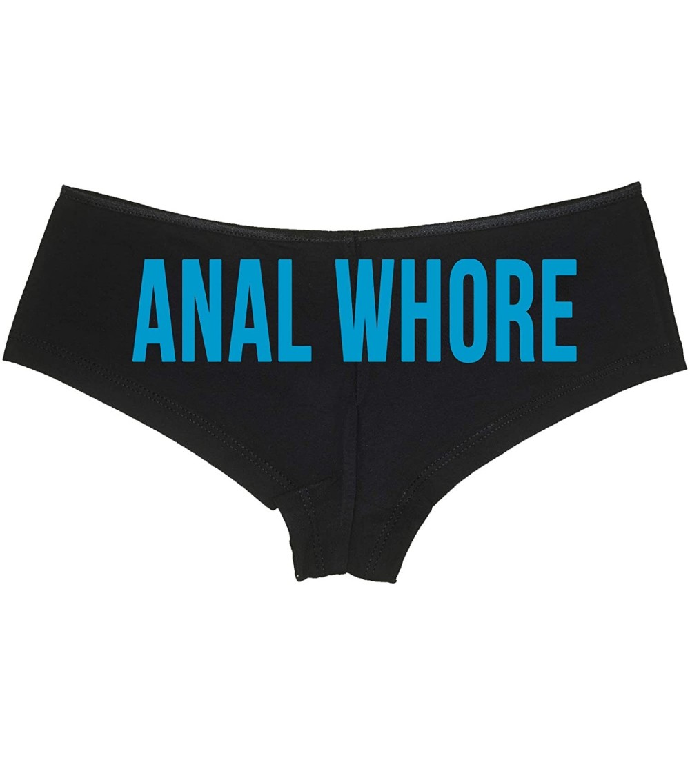 Panties Anal Whore Boyshort Underwear Sexy Flirty Panties Rude Panties - Sky Blue - CH18LQSM0N9 $17.18
