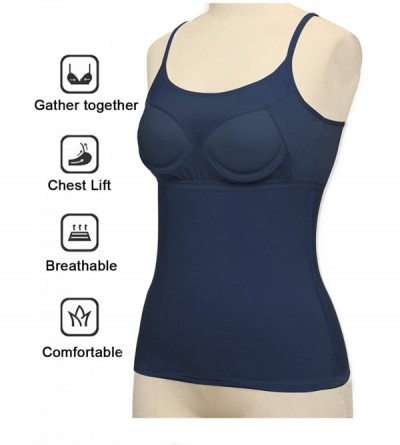 Camisoles & Tanks Womens Tank Tops Adjustable Strap Camisole with Built in Padded Bra Vest Cami Sleeveless Layer Top for Wint...