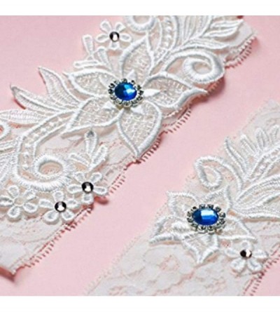 Garters & Garter Belts Sexy Rhinstones Lace Wedding Garters for Party Prom Throw Garter Set 2 Pcs - K-white - CM18UKKS6G4 $28.98