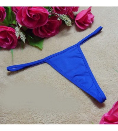 Panties Women Sexy G-String Briefs Thongs Panties Knickers Lingerie Underwear - Blue - CN127YTRUQD $8.99