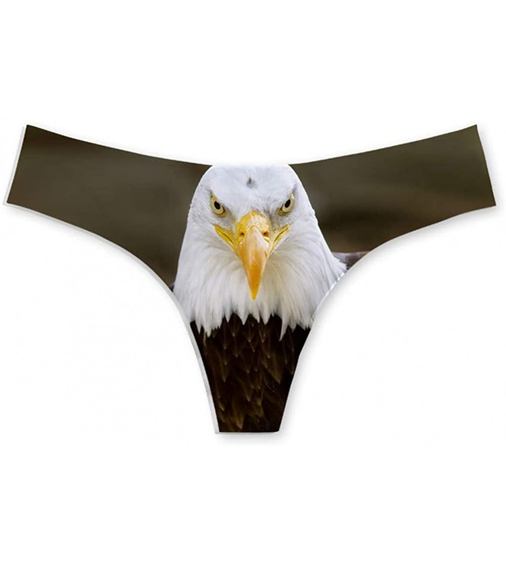 Panties Cute 3D Animal Printed Sexy Seamless G Thong Panties for Women - Eagle-1 - C618L8INKTL $10.50