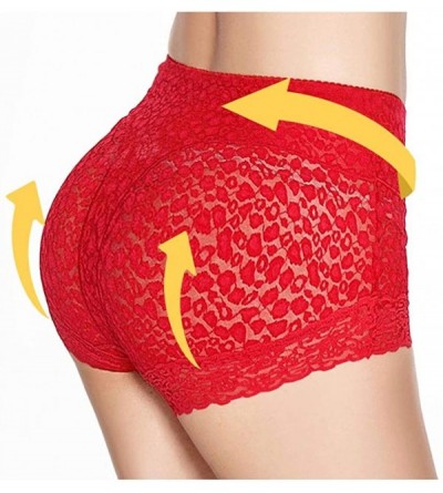Panties Lily Women's High Waist Lace Panties Underwear Seamless Slimming Full Coverage Brief - Red Dot- 3 Pack - CS18TQWE0DX ...