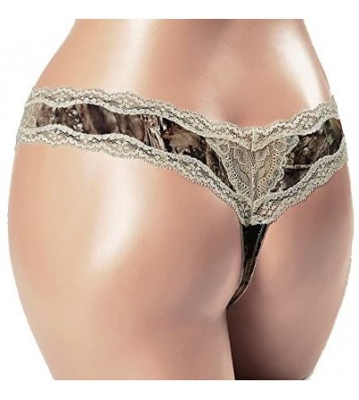 Panties Women's Mossy Oak Camouflage Thong Panty with Rhinestone Heart - Pink - C5180AQGEC0 $22.70