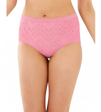 Panties Women's Comfort Revolution Microfiber Brief 3-Pack - Pink Dot/White/Rosewood - CO182S8SN8Y $24.34