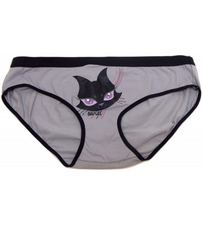 Panties Bad Cat Women Juniors Panty Comfort Waistband Panties Underwear Intimates Hipster Brief - Grey - CU1875NWX52 $9.60