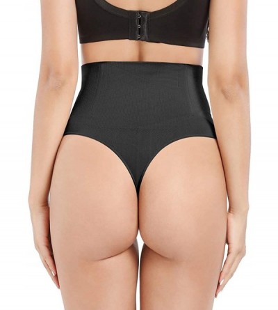 Shapewear Best Tummy Control Shapewear Waist Cincher-Seamless Sexy Thong Panty Body Shaper for Women - Black With Bone - CI18...