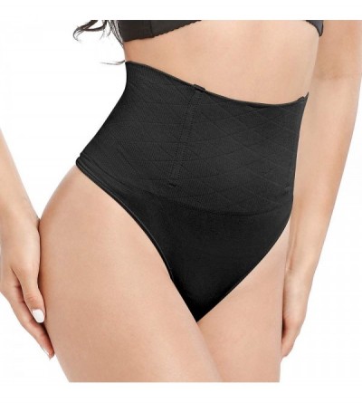 Shapewear Best Tummy Control Shapewear Waist Cincher-Seamless Sexy Thong Panty Body Shaper for Women - Black With Bone - CI18...