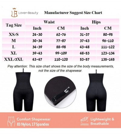 Shapewear Women's Seamless Body Shaper Butt Lifter Shapewear High Waist Boyshorts Thigh Slimmer - Black - CN193MSG3NM $26.46