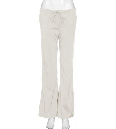 Panties Plus Size Womens Ladies Low Waist Pocket Elastic Trousers Baggy Wide Leg Pants - White - CS18HXESXIL $19.16