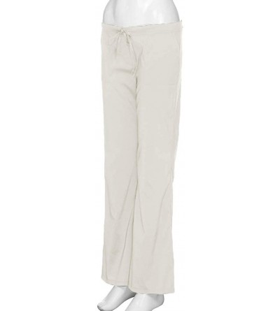 Panties Plus Size Womens Ladies Low Waist Pocket Elastic Trousers Baggy Wide Leg Pants - White - CS18HXESXIL $19.16