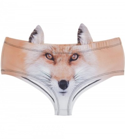 Panties Fun Womens Funny Underwear - 3D Animal Print Sexy Panties Bachelorette Gifts - ❤wolf Silver(with Ears) - C518Y34SARI ...