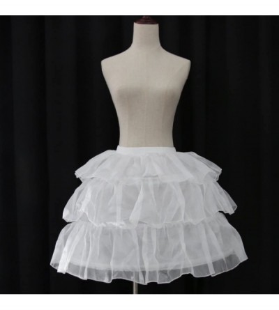 Slips Women's Bone Petticoats Wedding Dresses Gown 3 Hoops Cage Short Underskirt - White - CN18A3N8ZKA $16.12