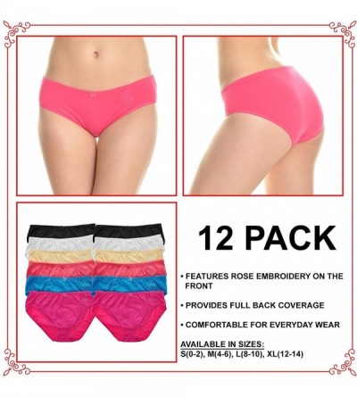 Panties Women's Assorted Cotton Spandex Bikini Panties (12-Pack) - 12-pack Rose - CV18C4K8RYK $30.64