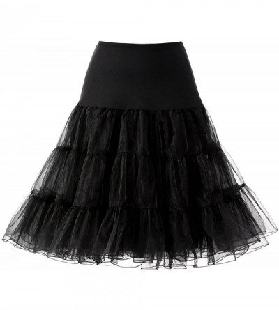 Slips Women 50s Petticoat Skirts Rockabilly Retro Underskirt Crinoline Tutu Dress - Black - CM18AHIKR9A $31.24