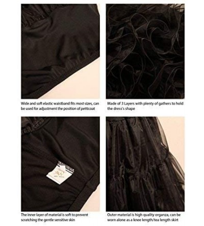Slips Women 50s Petticoat Skirts Rockabilly Retro Underskirt Crinoline Tutu Dress - Black - CM18AHIKR9A $14.39