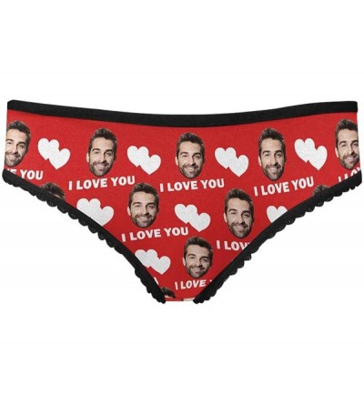 Panties Custom Funny Face Love Heart Women's Brief Panty Printed with Photo for Wife Girlfriend Birthday(XS-XXL) - Multi 03 -...