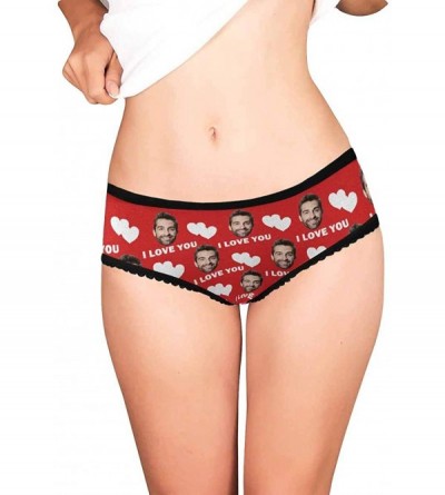 Panties Custom Funny Face Love Heart Women's Brief Panty Printed with Photo for Wife Girlfriend Birthday(XS-XXL) - Multi 03 -...