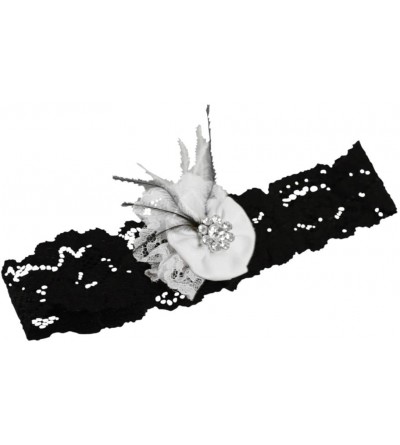 Garters & Garter Belts Vintage Black Lace Pearl Wedding Garter- Large- White - White - CD11D2CODVH $30.38
