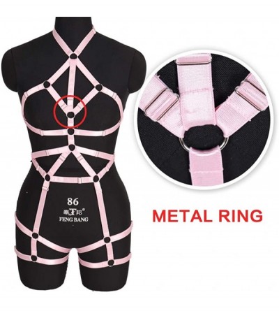 Garters & Garter Belts Women's Full Body Harness Bra Garter Set Lingerie cage Chest Strap Punk Gothic Belt Festival Rave Plus...