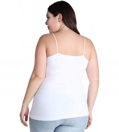 Camisoles & Tanks Women Seamless Premium Classic Camisole- Made in U.S.A- Plus Size - White - CM17YLT46H7 $22.57