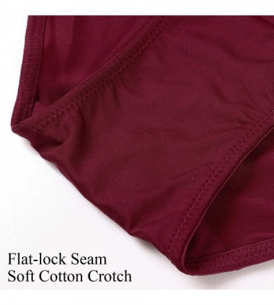 Panties Women 4 Pack Lace Bikini Panties Smooth Nylon Hipster Underwear Briefs - Lace Bikini Briefs - CW18M73935L $18.41